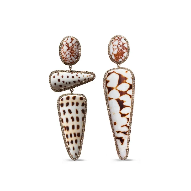 Snag Earrings Online-14k Multi Shell Drop Earrings