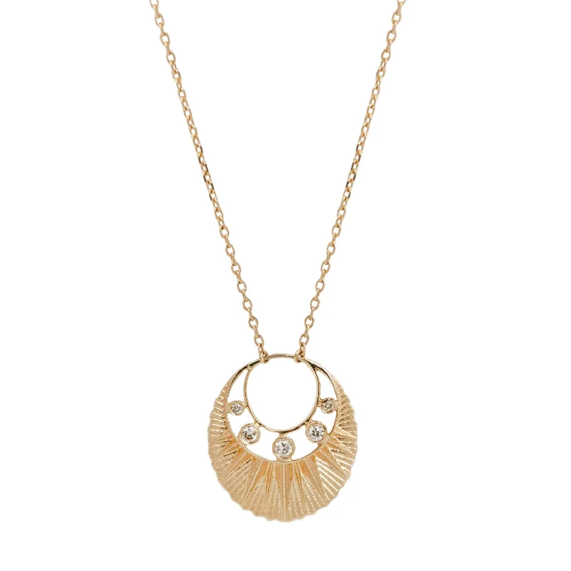 Best Flash Necklaces-Five Diamond Moon Crescent Necklace