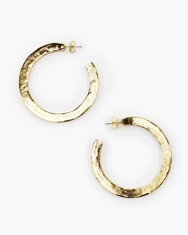 Earrings With Hard Locks-Large Post Top Hoop (ER504)