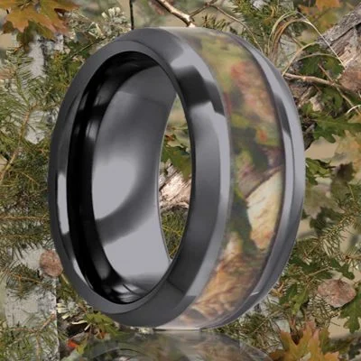 Rings Caliber Scores-Black Diamond Ceramic Ring with Camouflage Inlay