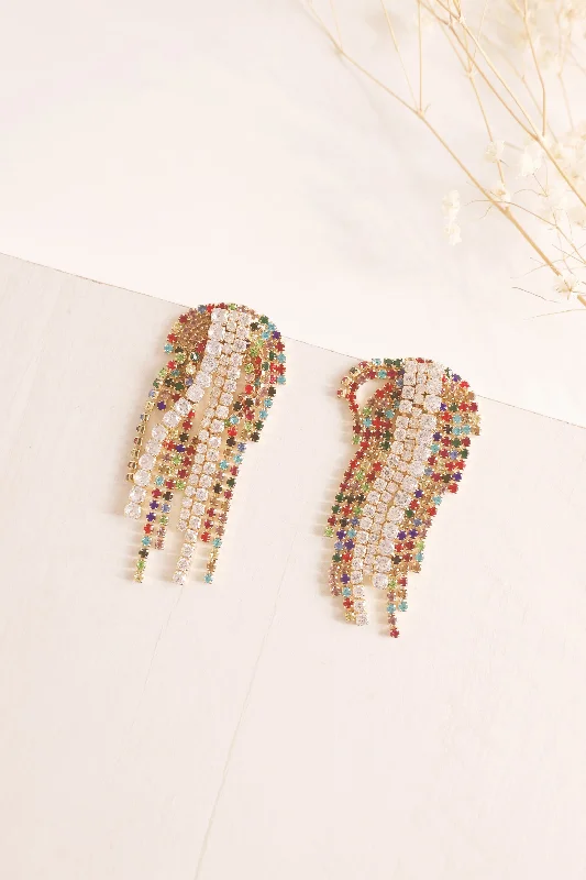 Earrings Glint Hints-Tiffany Fringe Earrings - Multi