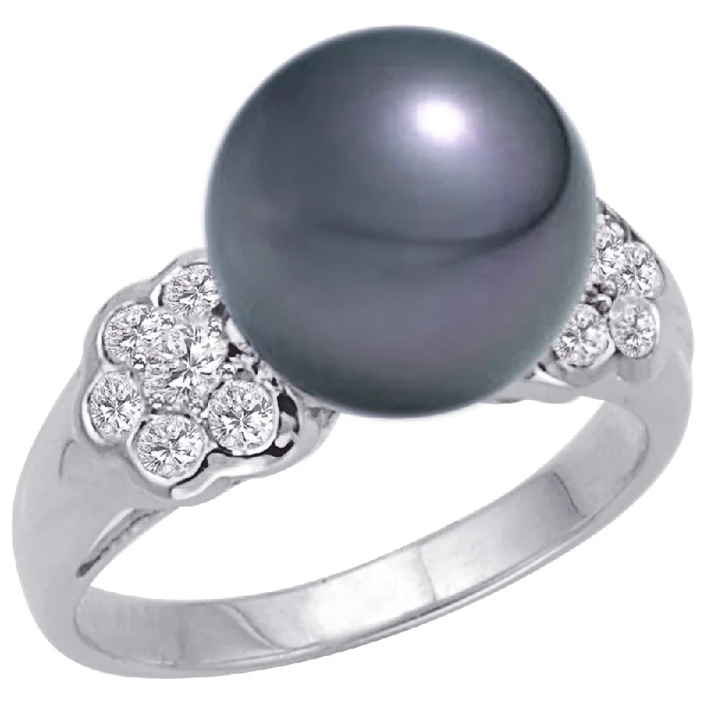 Rings Style Sagas-Pearl and Diamond Ring