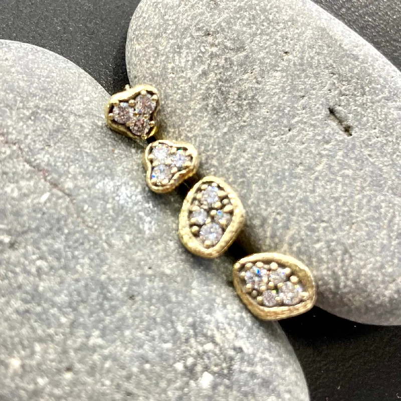 Earrings For Dry Shine-Winter Pond 18K Gold and Diamonds Post Earrings