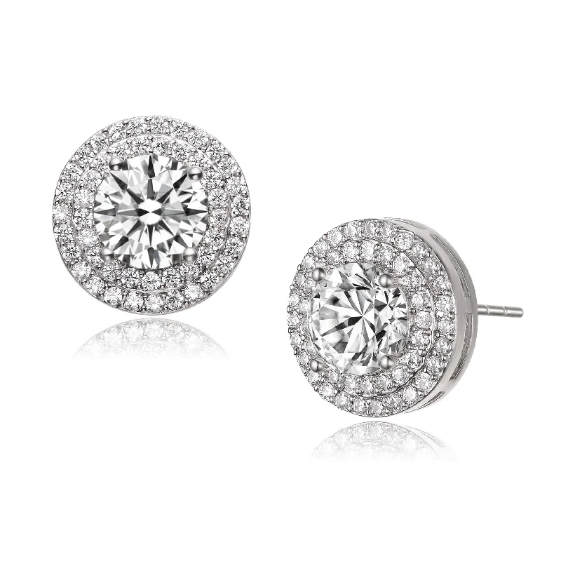 Earrings For Dual Metals-La Scène Double Halo Stud Earrings