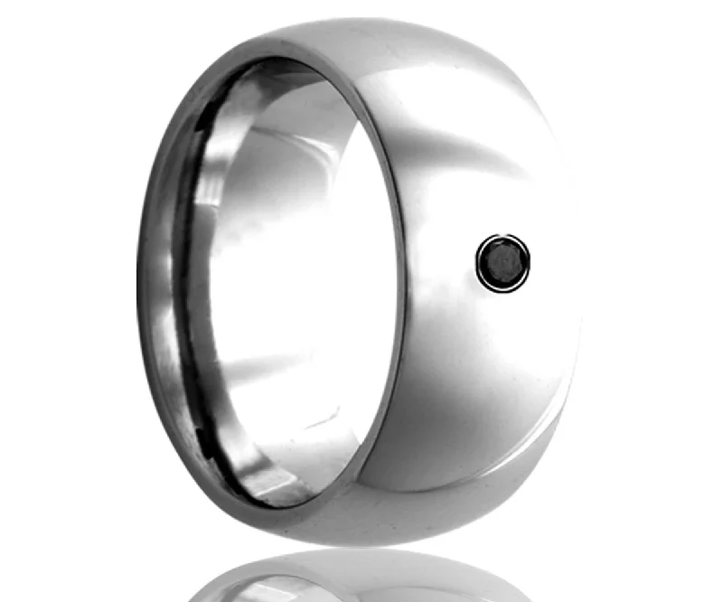 Low Forge Rings-Cobalt Domed Black Diamond Ring