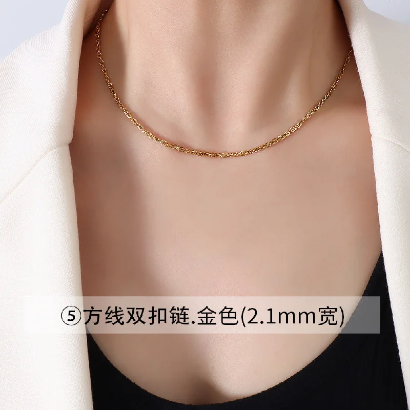 P1124 Gold Square Double Chain