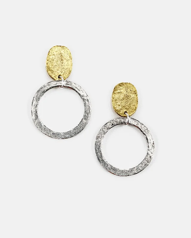 Earrings Fit Rules-Medium Hammered Circle Post Top Earring (ER497)