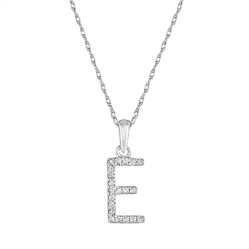 Necklaces For Surprise Gifts-14k Gold & Diamond Initial Necklace- E