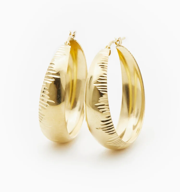 Rich Earrings For Show-Large Sunburst Round Hoop Earrings