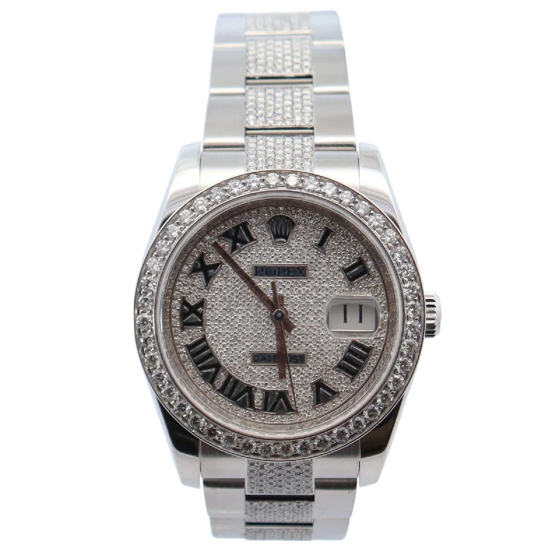 Bold Watches For Edge-Rolex Datejust 36mm Pave Dial Watch Ref# 116233