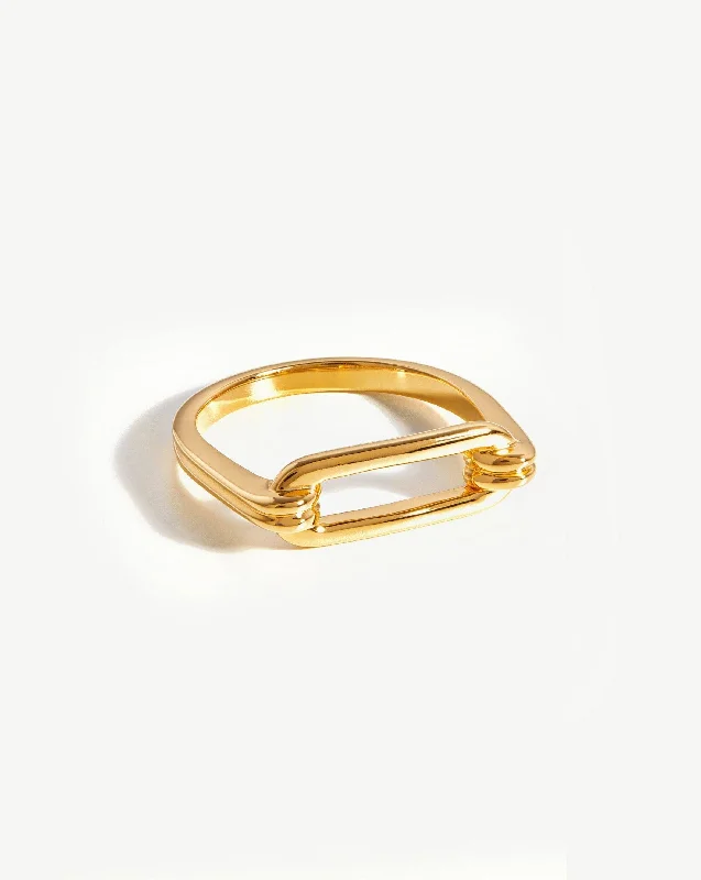 Rings For Faceted Stones-Ovate Ring | 18ct Gold Vermeil