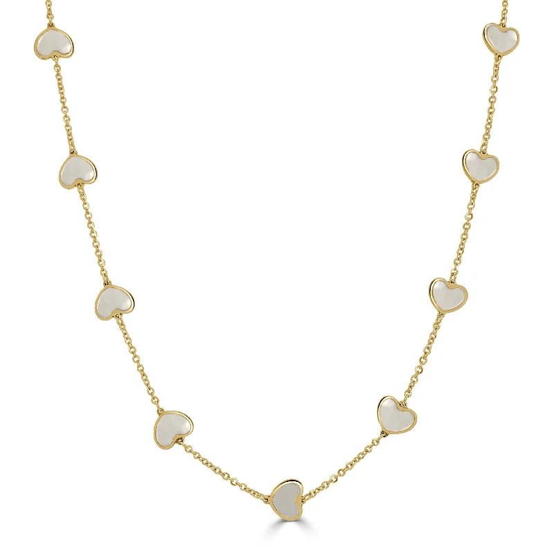 Necklaces Keep Guide-14k Gold & Mother of Pearl Heart Necklace