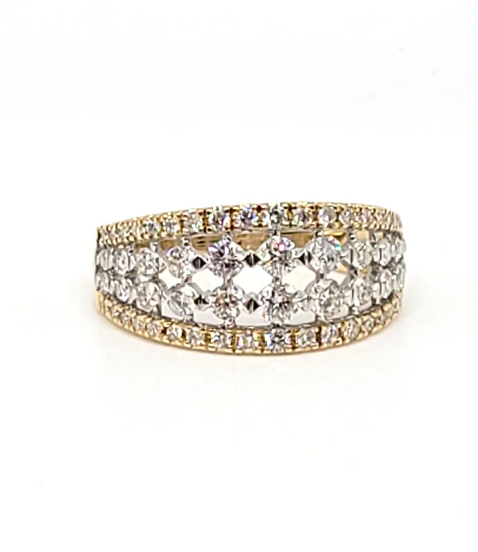 Rings Niche Gems-14k Two-Tone Gold Diamond Fashion Ring