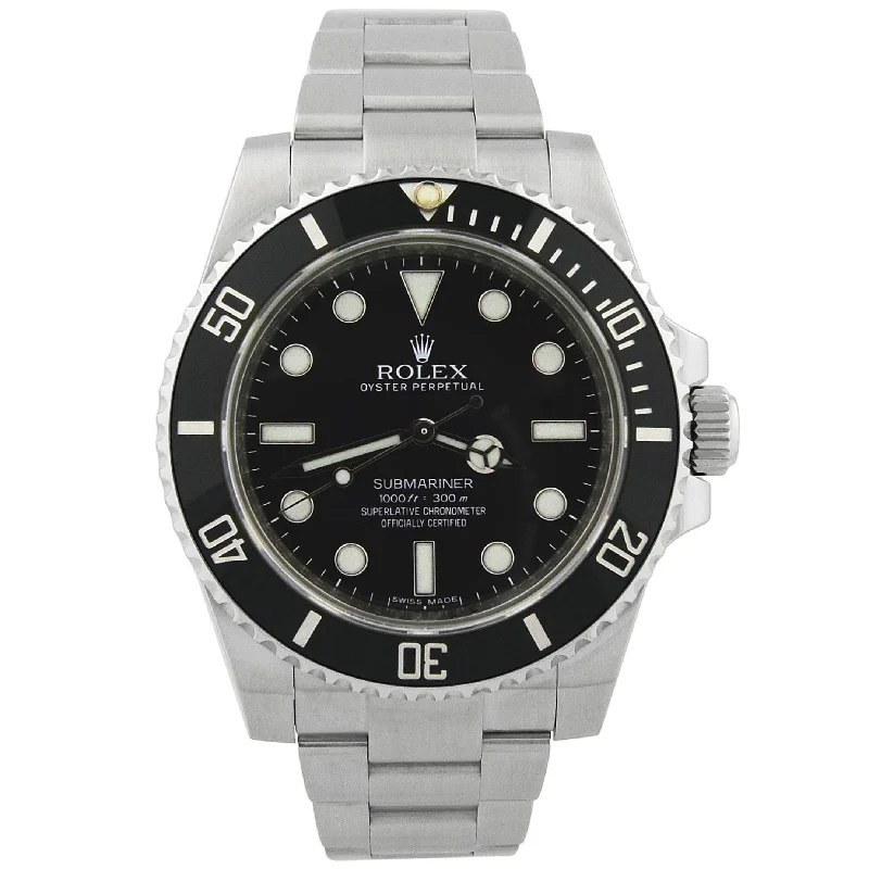 Best Solid Watches-Rolex Submariner 40mm Black Dial Watch Ref# 114060