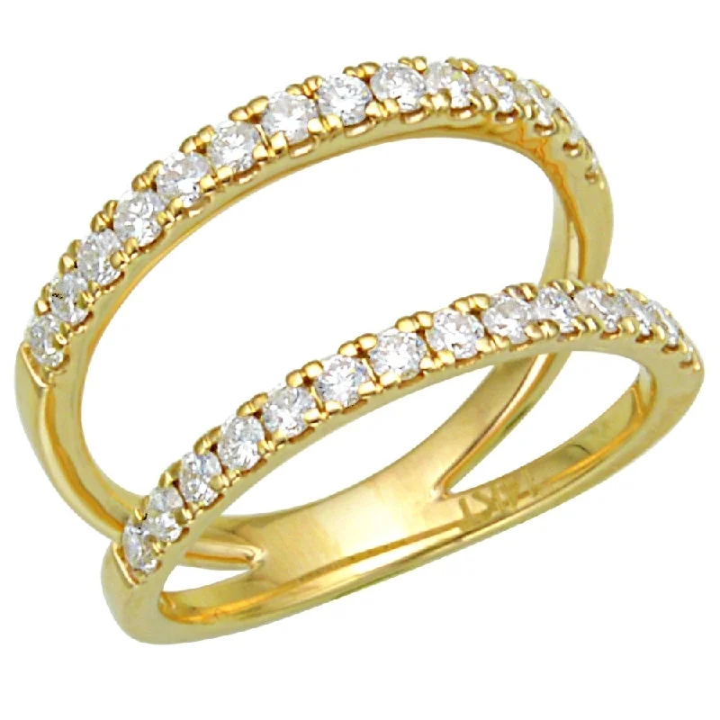 Hard Rings For Guts-Double Row Diamond Fashion Ring