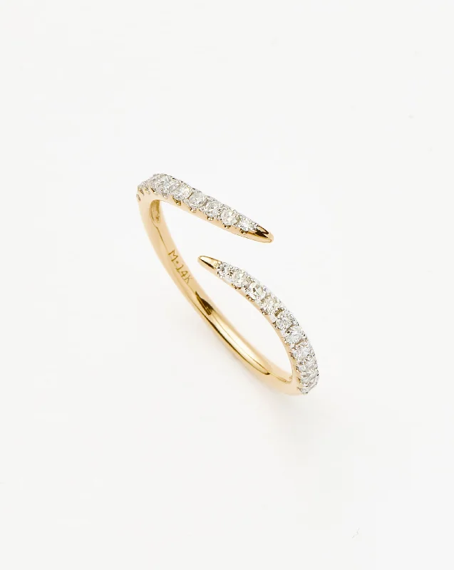 Rings For Steady Grip-Fine Open Claw Ring | 14ct Solid Gold/Diamond