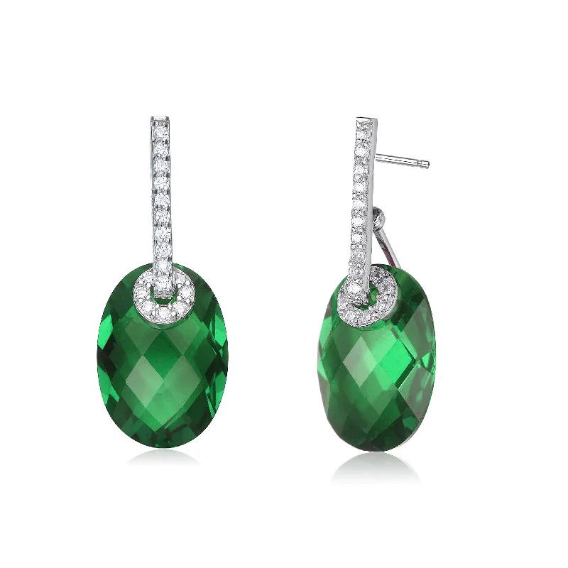 Earrings For Small Flair-Aurélie Classic Green Drop Earrings