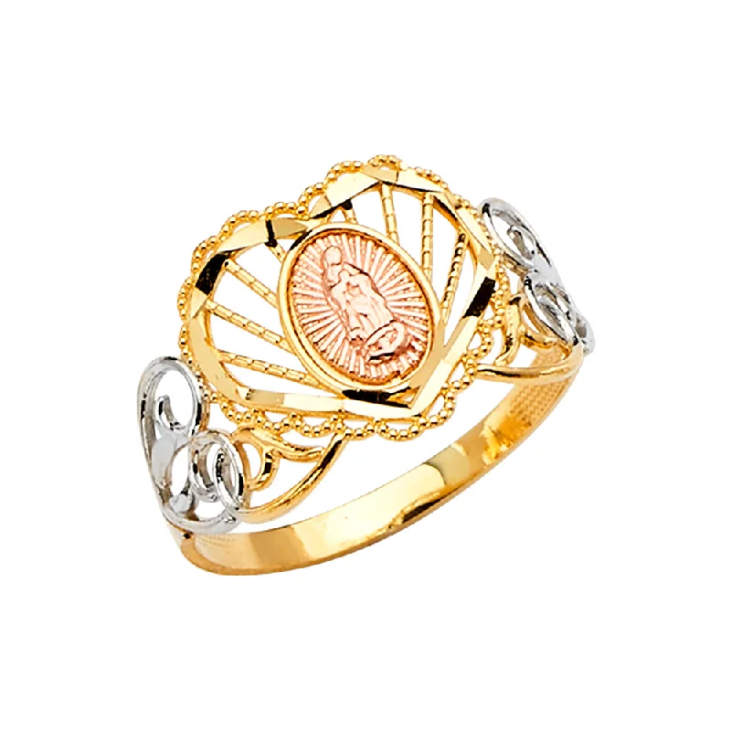 Trim Rings For Precision-14K Solid Gold Guadalupe Religious Ring