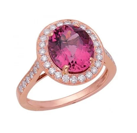 Best Rugged Rings-Pink Tourmaline and Diamond Ring