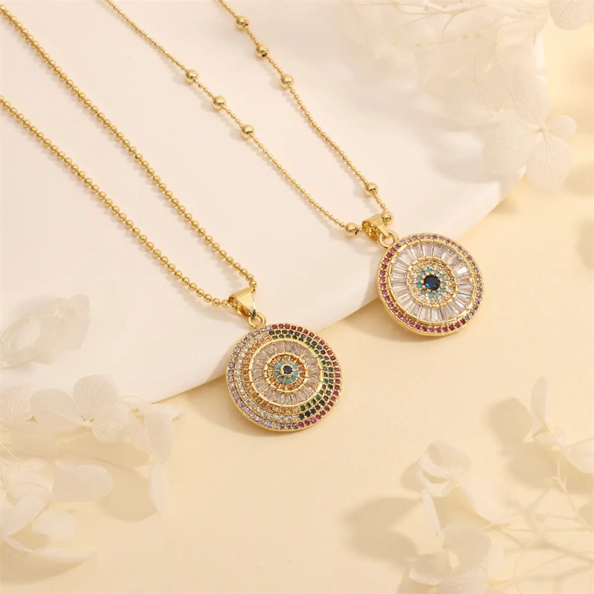 Necklaces Care Rules-Copper 18K Gold Plated Plating Inlay Devil'S Eye Eye Zircon Pendant Necklace