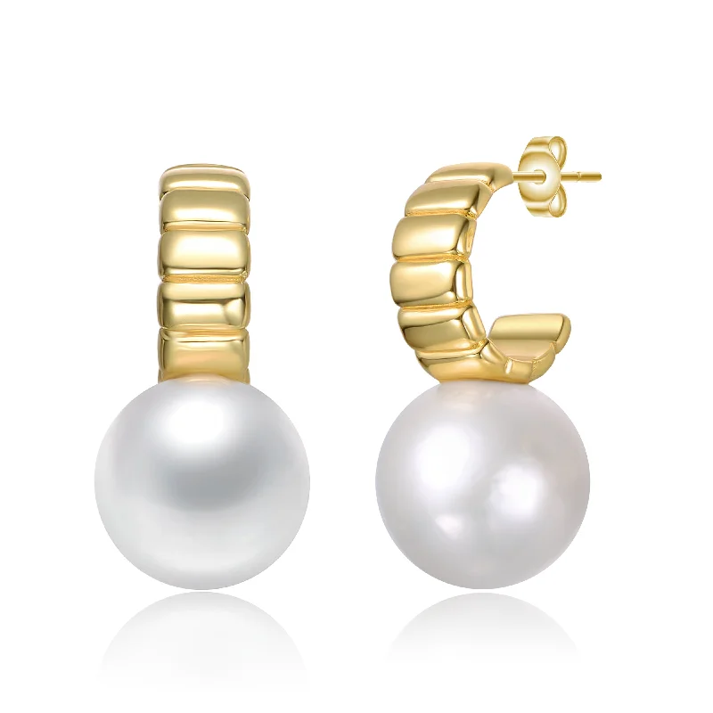 Earrings Spark Guide-Vilette C-Hoop Pearl Drop Earrings