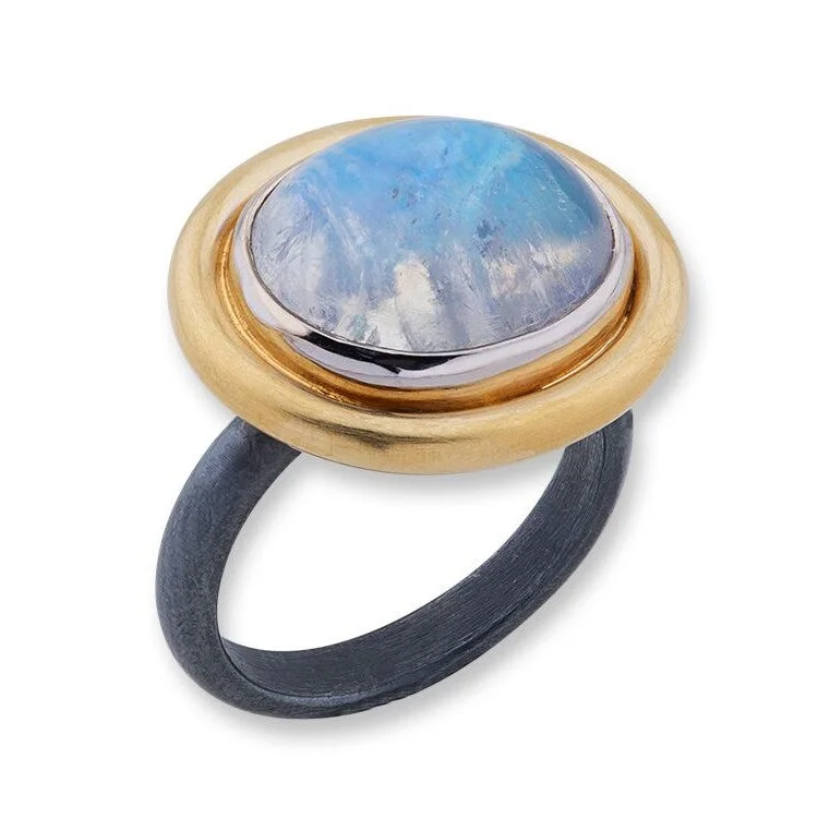 Rings For Smooth Gems-24K Moonstone Ring