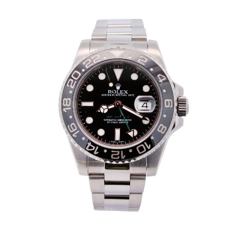 Watches With LED Screens-Rolex GMT-Master II 40mm Black Dial Watch Ref# 116710LN