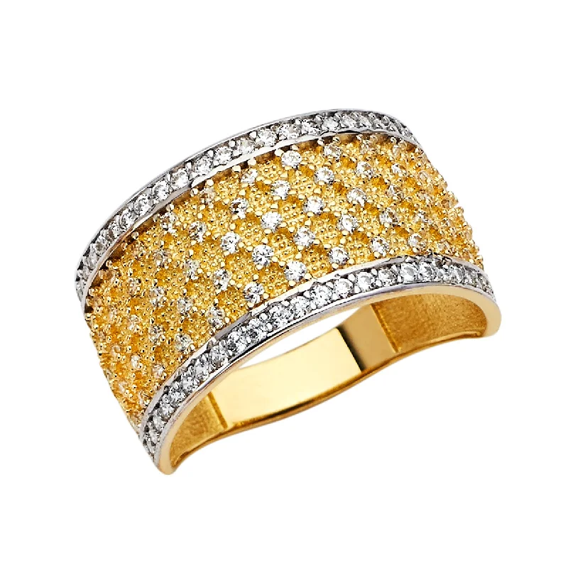 Rare Rings For Legacy Pieces-14K Solid Gold Fancy CZ Fancy Ring