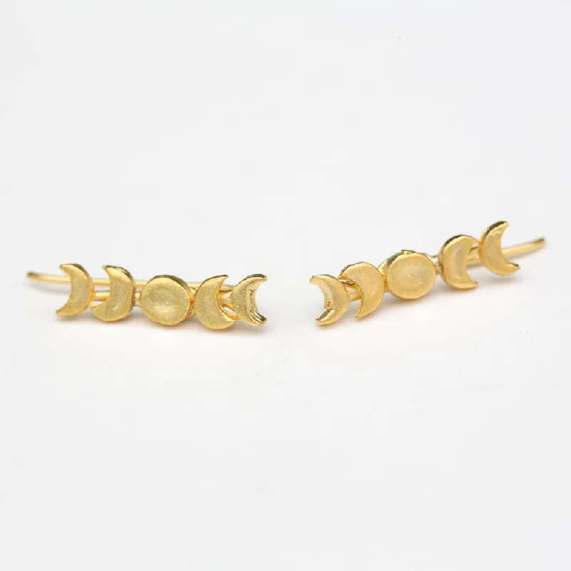 Best Flash Earrings-Moon Phase Ear Climbers by Christine Street