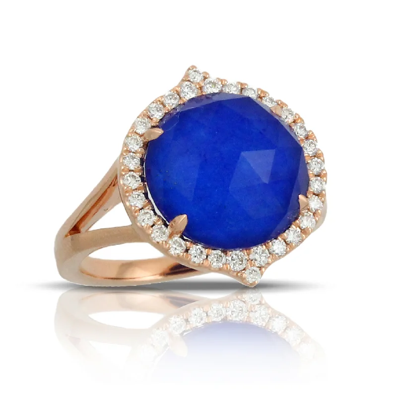 Rings For Disco Fever-Lapis and Diamond Ring