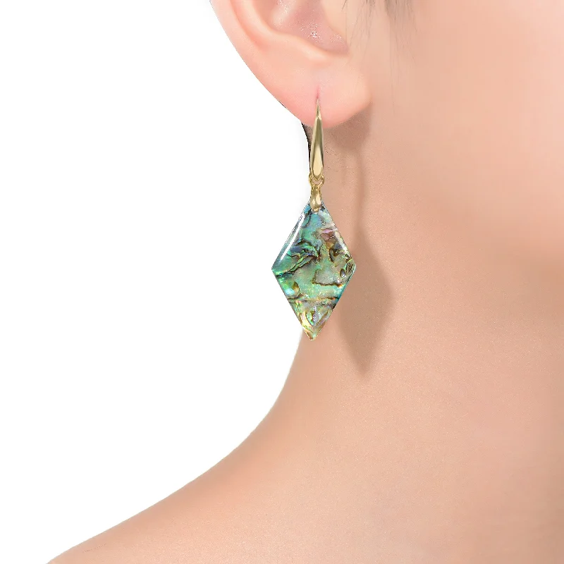 Best Nab Earrings-Océan Abalone Kite Drop Hook Earrings