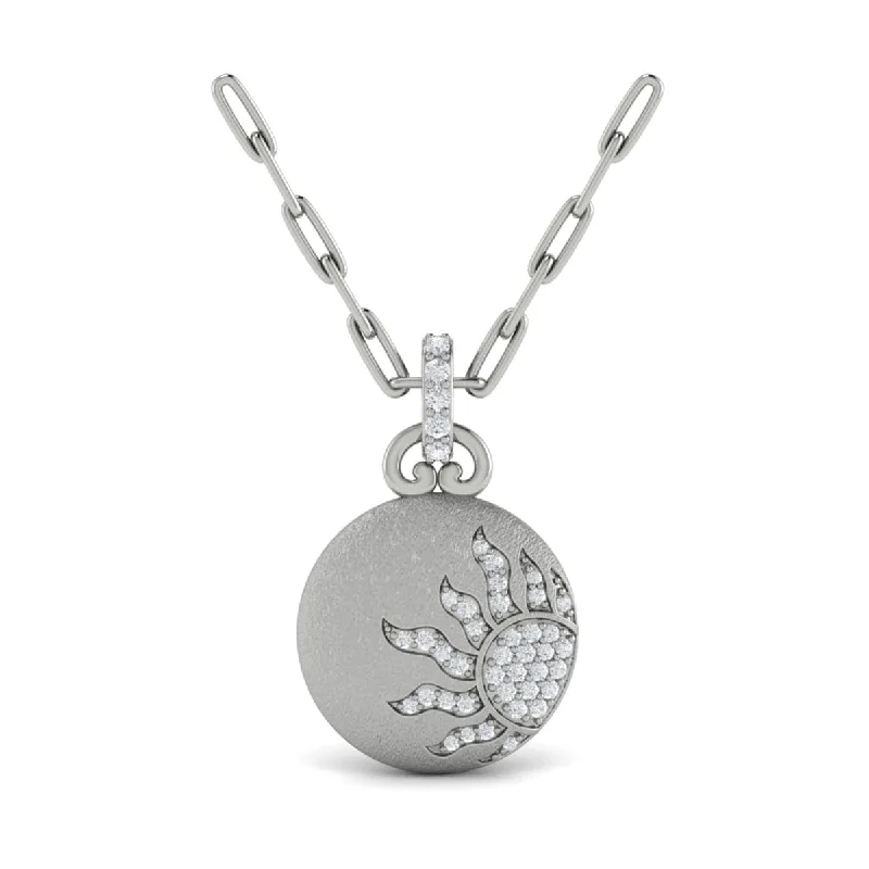 Best Handmade Necklaces-Diamond Sun Pendant Link Necklace