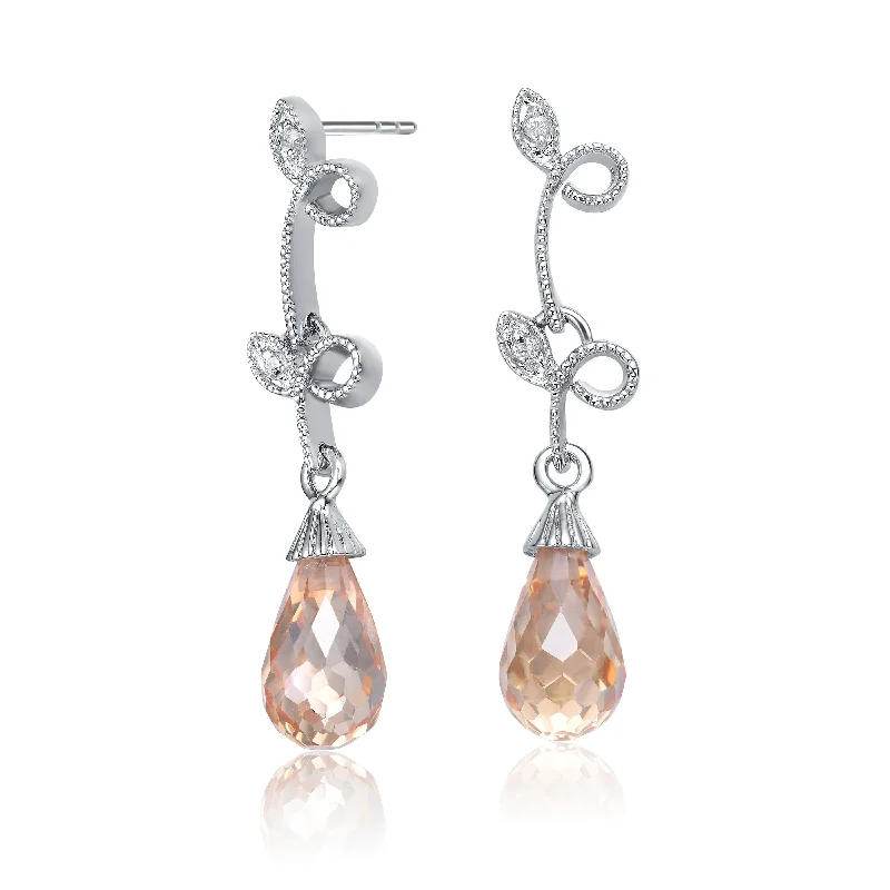 Earrings Luster Guide-Lierre Teardrop Champagne Earrings