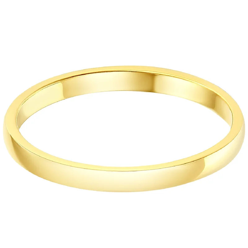 Choice Rings For Rapid Glam-14k Solid Gold 2mm Plain Standard Classic Fit Traditional Wedding Band Ring