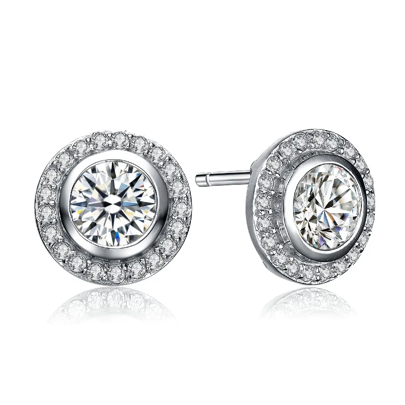 Earrings For Old Souls-Audrey  Solitaire Halo Earrings