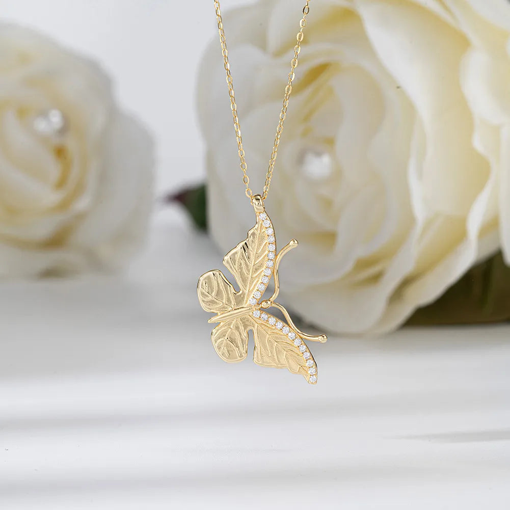 Necklaces With Odd Shine-Elegant Retro Butterfly Sterling Silver Pendant Necklace In Bulk