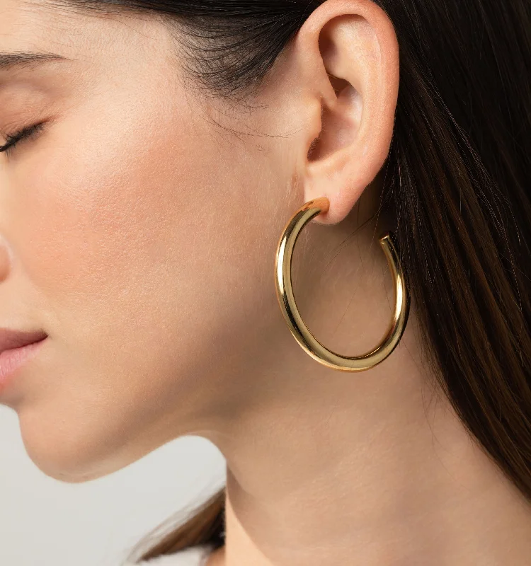 Earrings Fit Hints-Gigi Round Hoops - 50mm