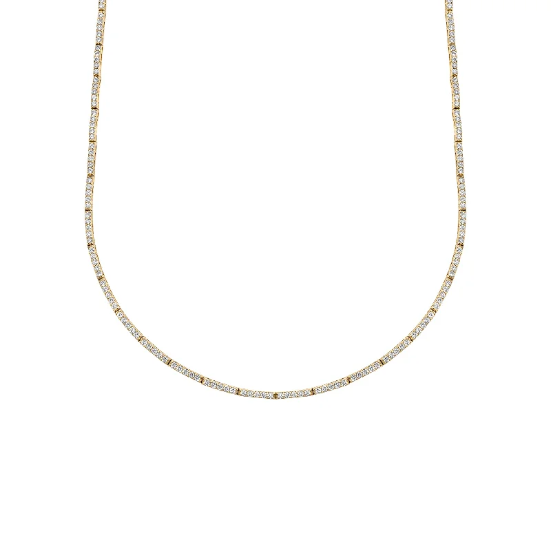 Classy Necklaces For Poise-Perfect Eternity Necklace 1.5mm - White Diamond / 14k Yellow Gold