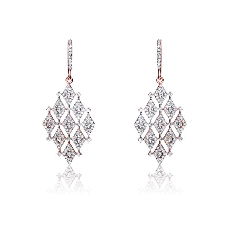 Earrings For Deep Skin-Palais Damask Argyle Earrings