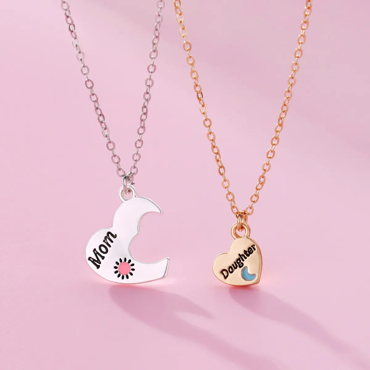 Necklaces For Open Nights-Cute Letter Moon Heart Shape Alloy Plating Mother'S Day Unisex Pendant Necklace