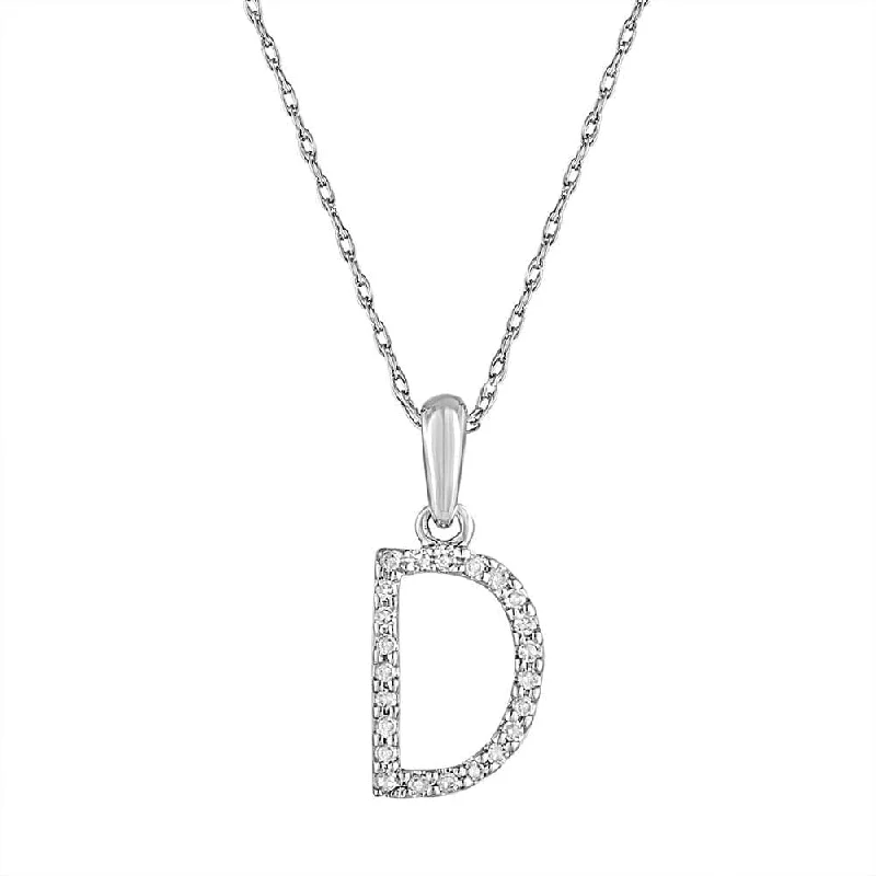 Necklaces For Slim Lines-14k Gold & Diamond Initial Necklace - D