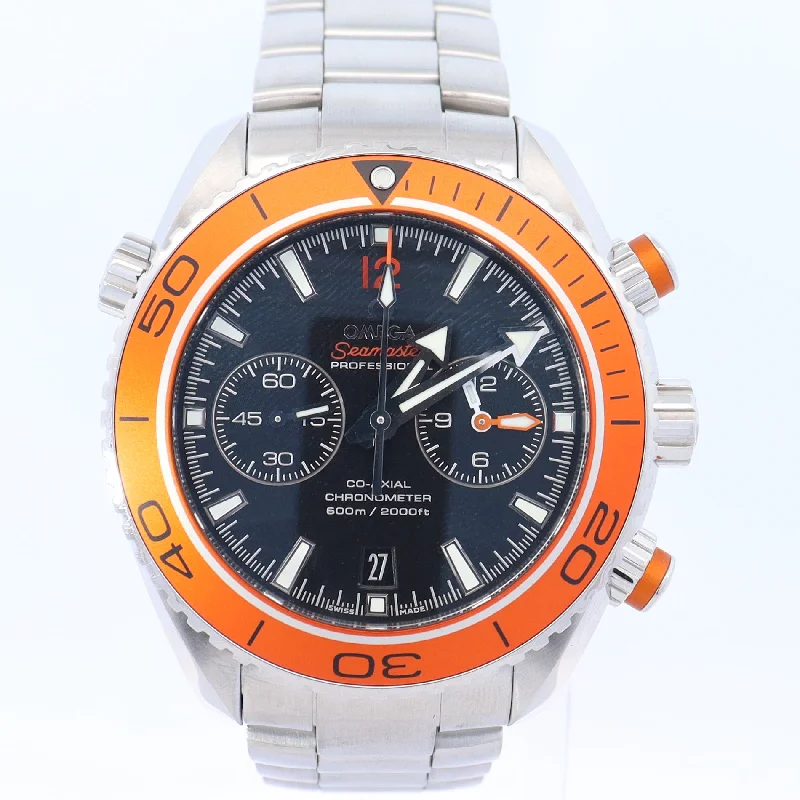 Watches With Stopwatch Features-Omega Seamaster 45.5mm Black Dial Watch Ref# 232.30.46.51.01.002