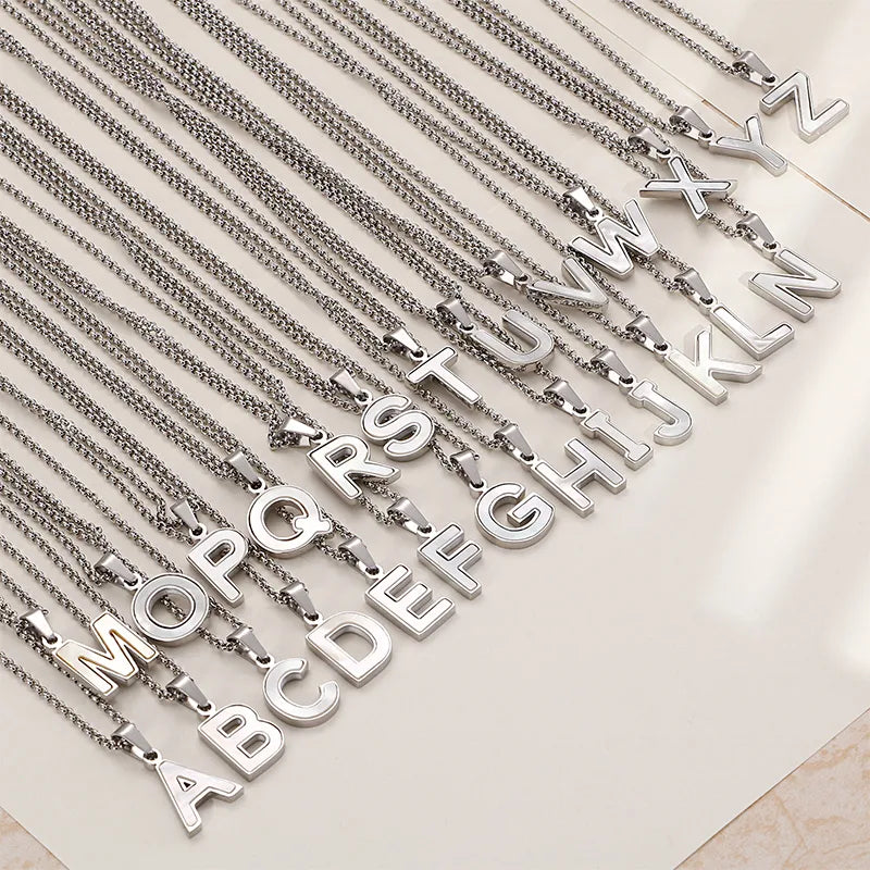 Necklaces For Loud Venues-Simple Style Letter 304 Stainless Steel Shell Women'S Pendant Necklace