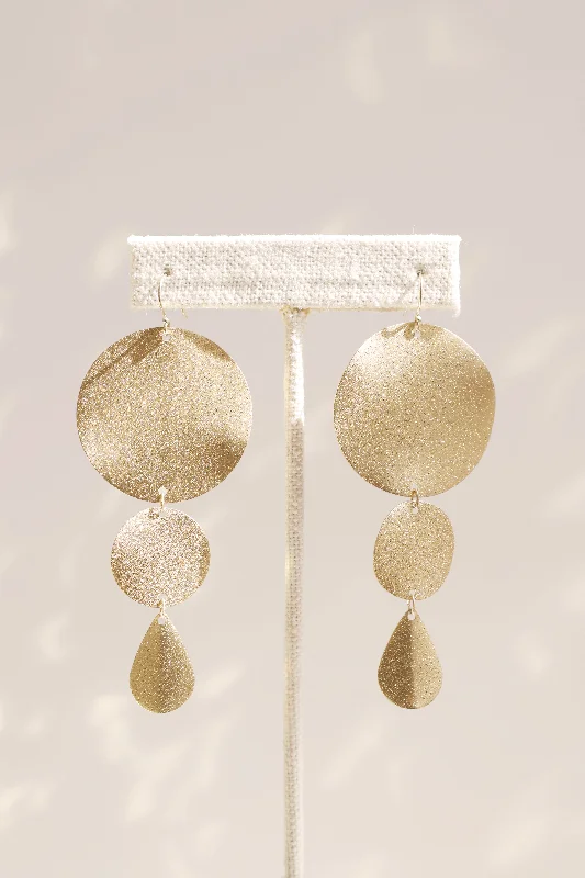 Earrings Fit Rules-Statement Disk Earrings - Gold