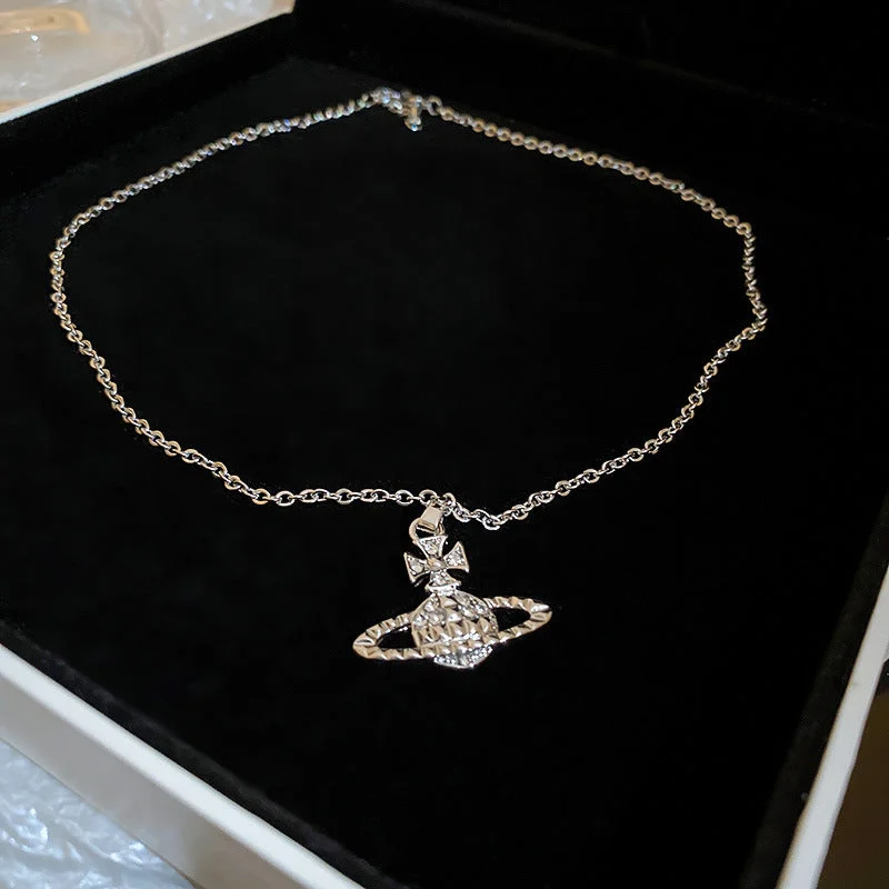 35# Necklace-Silver Diamond Planet