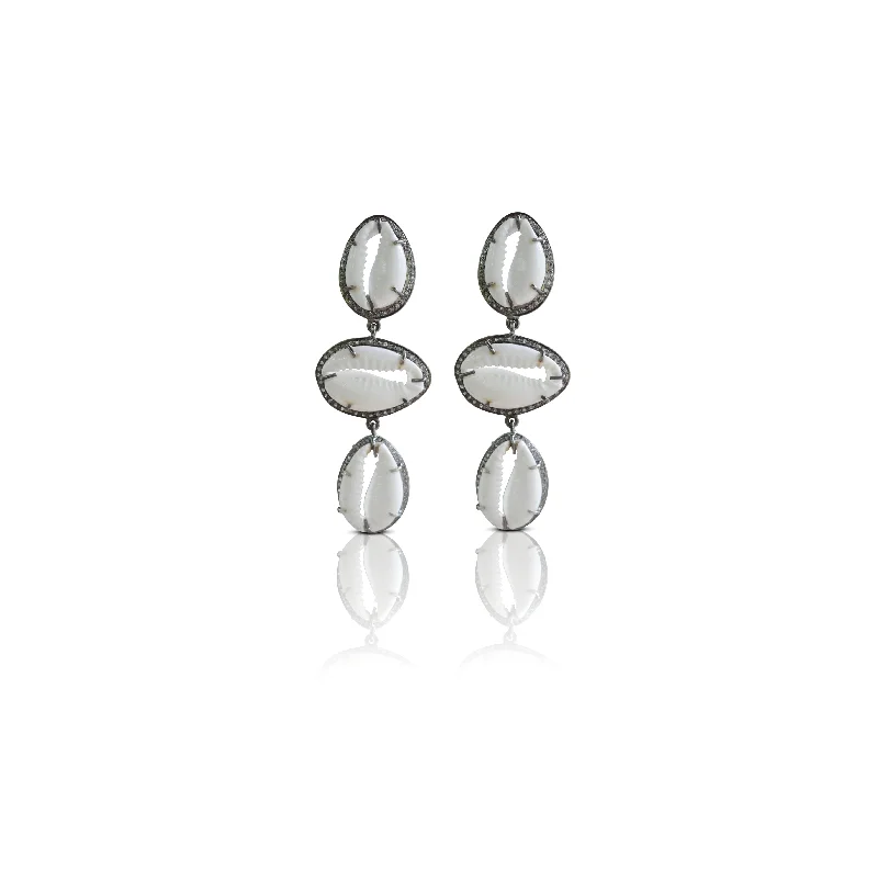 Ideal Earrings For Quick Fits-Cowrie Drop Earrings