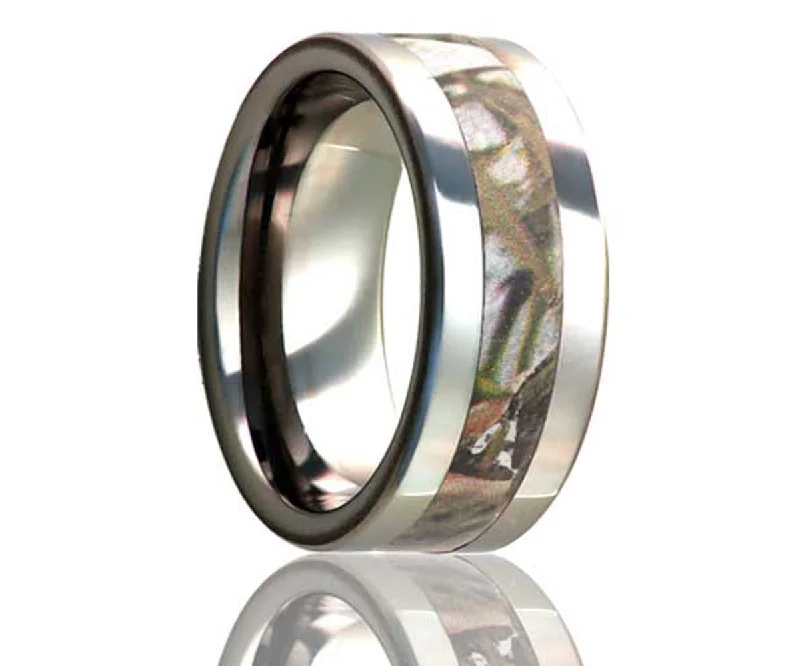 Rings For Hazy Shine-Flat Edge Desert Camo Titanium Ring