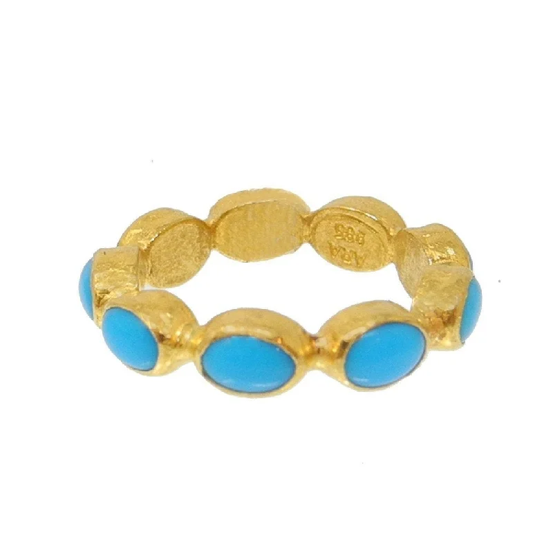 Soft Rings For Grace-24K Turquoise Eternity Ring