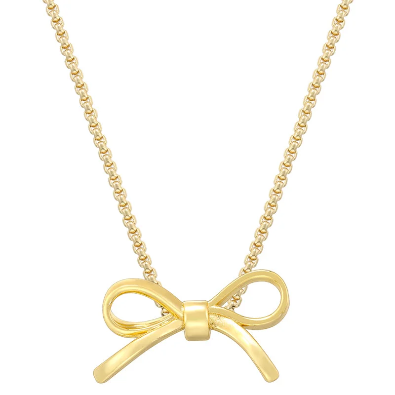 Gold Bow Necklace