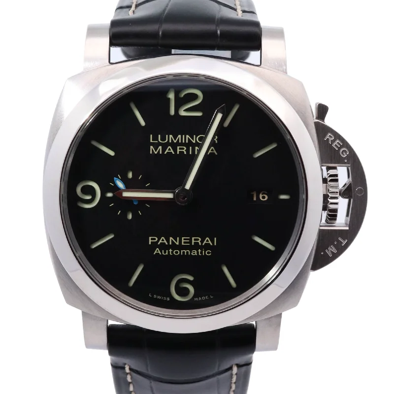 Watches For Still Nights-Panerai Luminor 44mm Black Dial Watch Ref# PAM01312